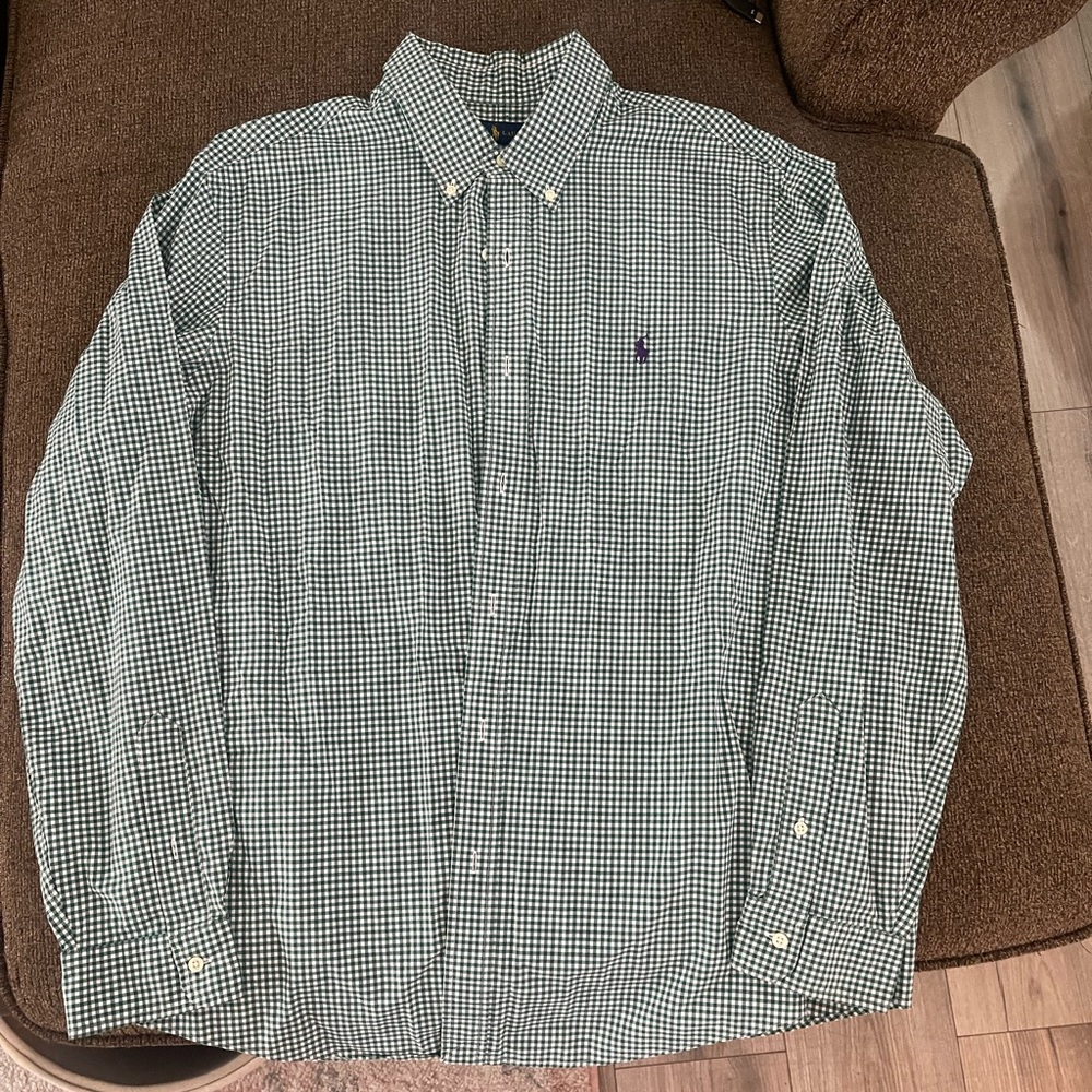 Ralph Lauren Men's Green Plaid Shirt